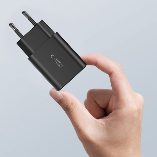 Tech-Protect NC30W - Ταχυφορτιστής Ταξιδιού / Αντάπτορας με 1 x USB-A / 1 x Type-C - 30W - Black (9490713935187)