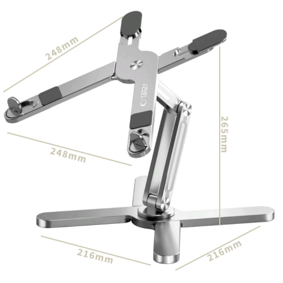 Tech-Protect ULS200 Universal Laptop Stand - Ρυθμιζόμενη Βάση Αλουμινίου για Laptop έως 16" - Silver (5906302309863)