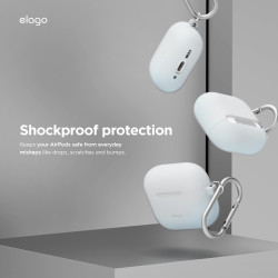 Θήκη Apple AirPods 4th Gen - Elago Silicone Hang Case Σιλικόνης - Nightglow Blue (EAP4SC-HANG-LUBL)