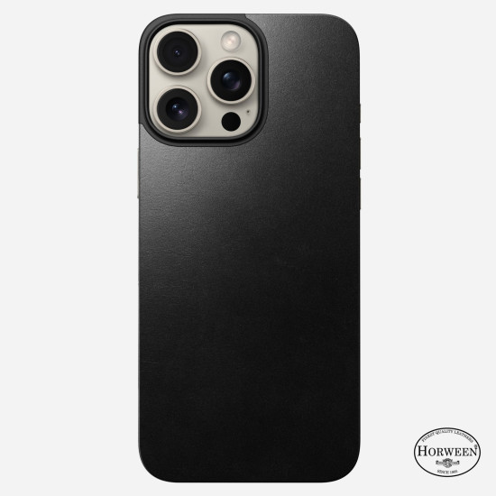 Κάλυμμα Apple iPhone 16 Pro Max - Nomad Magnetic Leather Back Horween Μαγνητικό Δερμάτινο Πλάτης με MagSafe - Black (NM01363385)