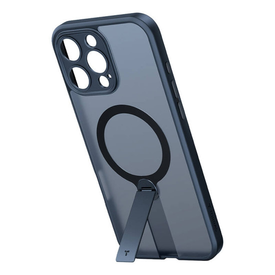 Θήκη Apple iPhone 16 Pro - Torras Pstand Spin Case Ημιδιάφανη Ανθεκτική με MagSafe & KickStand - Black (6938075602130)