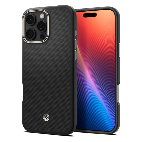 Θήκη Apple iPhone 16 Pro - Spigen Enzo Aramid MagFit Σκληρή με MagSafe & TPU - 1500D - 2mm - Black / Natural (ACS08508)
