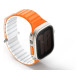 Λουράκι Apple Watch Ultra/SE/11/10/9/8/7/6/5/4 (49/46/45/44mm) - Uniq Revix Evo Αναστρέψιμο Μαγνητικό από Premium Σιλικόνη - Amber Orange / White (UNIQ-49MM-REVEAORGWHT)