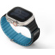 Λουράκι Apple Watch Ultra/SE/11/10/9/8/7/6/5/4 (49/46/45/44mm) - Uniq Revix Evo Αναστρέψιμο Μαγνητικό από Premium Σιλικόνη - Pacific Blue / Black (UNIQ-49MM-REVEPCBLUBLK)