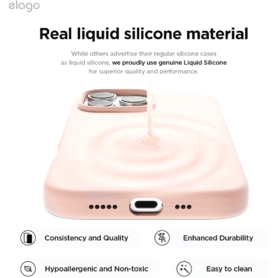 Θήκη Apple iPhone 16 Pro Max - Elago Magnetic Silicone Case Premium Σιλικόνης με MagSafe - Lovely Pink (ES16MSSC69PRO-LPK)