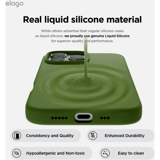Θήκη Apple iPhone 16 Pro Max - Elago Silicone Case Premium Σιλικόνης - Cedar Green (ES16SC69PRO-CGR)