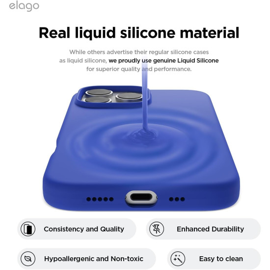 Θήκη Apple iPhone 16 Pro Max - Elago Silicone Case Premium Σιλικόνης - Cobalt Blue (ES16SC69PRO-CBL)