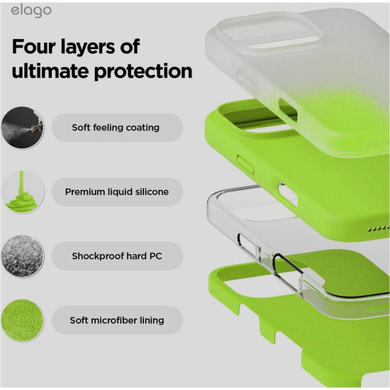 Θήκη Apple iPhone 16 Pro - Elago Silicone Case Premium Σιλικόνης - Lime Green (ES16SC63PRO-LIGR)