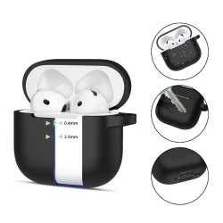 Θήκη Apple AirPods 4th Gen - Tech-Protect Silicone Hook Σιλικόνης - Black (5906302370047)