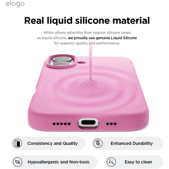 Θήκη Apple iPhone 16 - Elago Silicone Case Premium Σιλικόνης - Hot Pink (ES16SC61-HPK)
