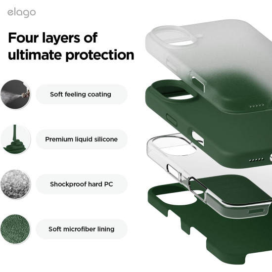 Θήκη Apple iPhone 16 - Elago Silicone Case Premium Σιλικόνης - Alpine Green (ES16SC61-APGR)