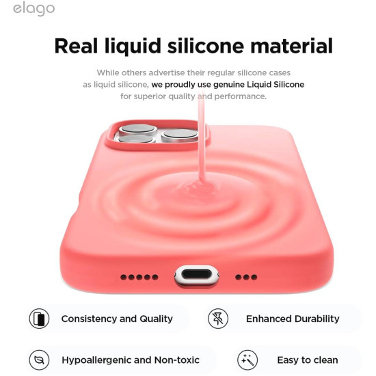Θήκη Apple iPhone 16 Pro - Elago Magnetic Silicone Case Premium Σιλικόνης με MagSafe - Pink (ES16MSSC63PRO-PK)