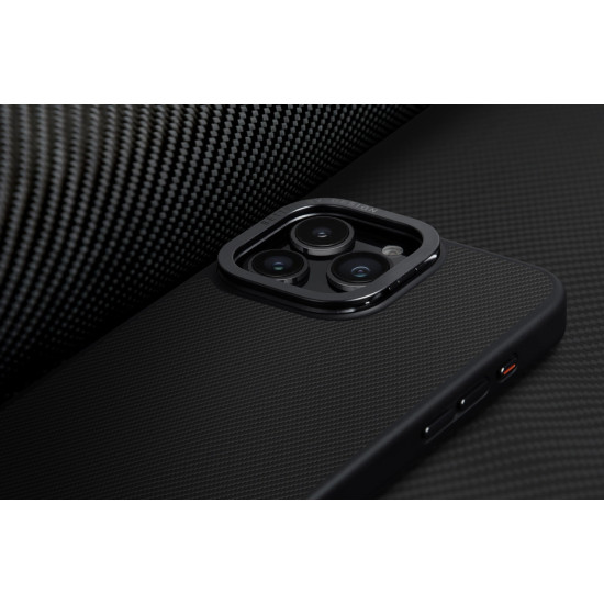 Θήκη iPhone 16 Pro Uniq Keva Max Ανθεκτική Aramid Fiber με MagSafe & Kickstand - Black (UNIQ-IP6.3P(2024)-KEVMMBLK)