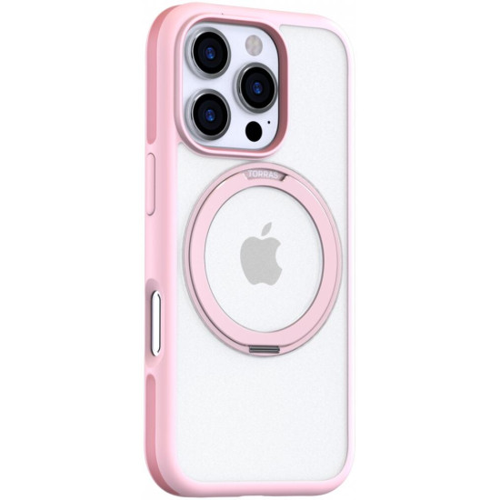 Θήκη iPhone 16 Pro Max Torras Ostand R Fusion Διάφανη Ανθεκτική με MagSafe & KickStand - Pink (6970592331704)