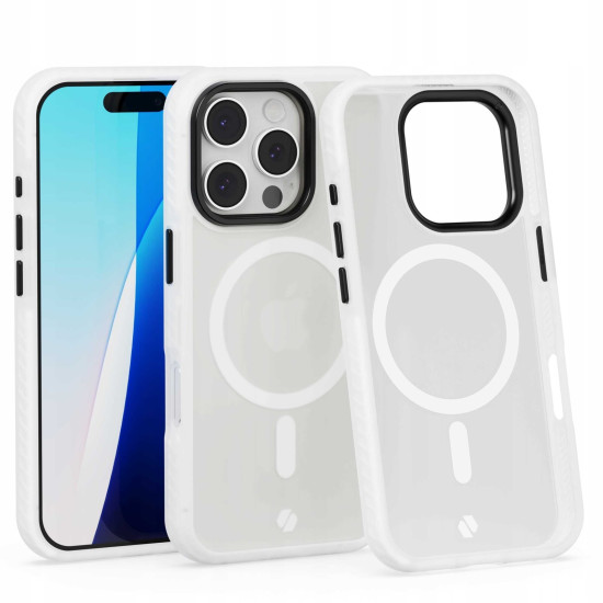 Θήκη iPhone 16 Pro Spacecase Hybrid Fusion Mag Ημιδιάφανη Σκληρή με MagSafe - Frost Clear (5905719112448)