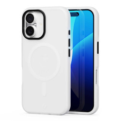Θήκη iPhone 16 Spacecase Hybrid Fusion Mag Ημιδιάφανη Σκληρή με MagSafe - Frost Clear (5905719112387)