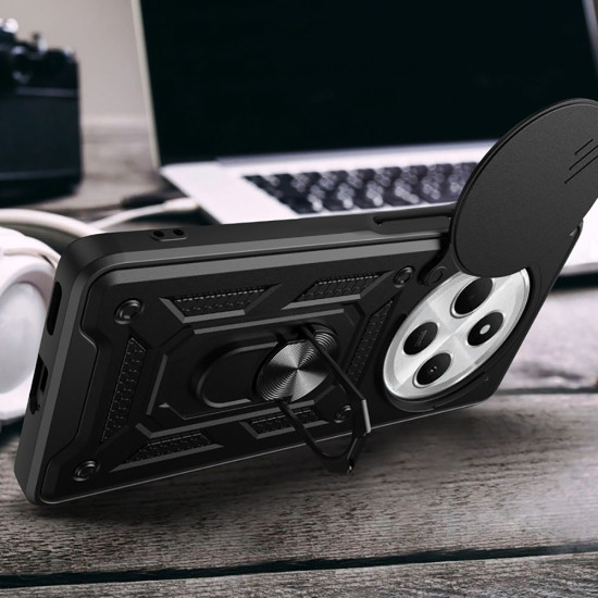 Θήκη Xiaomi Redmi 14C / Poco C75 Tech-Protect Camshield Pro Ανθεκτική με Κάλυμμα για την Κάμερα & Ring Holder - Black (5906302371051)