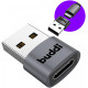 Αντάπτορας Buddi Ease USB-A (Male) σε Type-C (Female) 5 Έτη Εγγύηση - Grey (8719246459245)