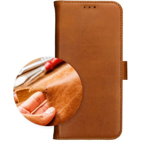 Θήκη Samsung Galaxy S24 FE Rosso Deluxe Δερμάτινο Πορτοφόλι - Brown (8719246458316)