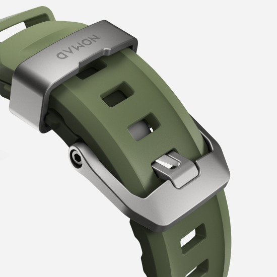 Λουράκι Apple Watch Ultra/SE/11/10/9/8/7/6/5/4 (49/46/45/44mm) Nomad Rocky Point Band Αδιάβροχο FKM & Τιτάνιο - Forest / Natural (NM014841858)