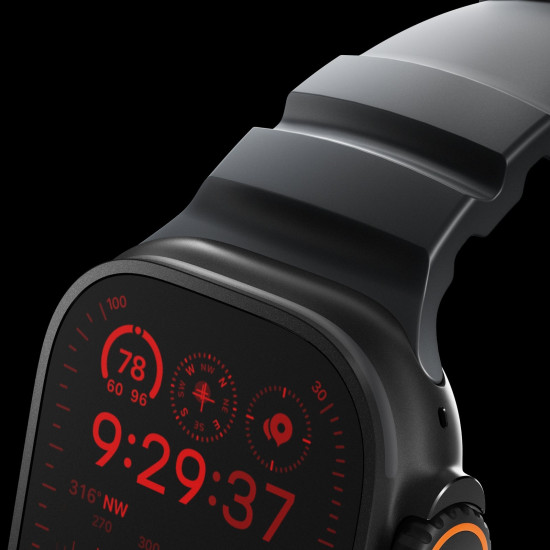 Λουράκι Apple Watch Ultra/SE/11/10/9/8/7/6/5/4 (49/46/45/44mm) Nomad Rocky Point Band Αδιάβροχο FKM & Τιτάνιο - Storm / Black (NM014803858)