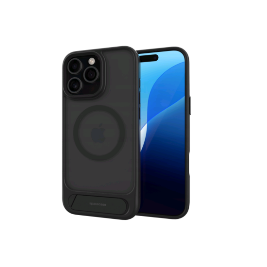 Θήκη iPhone 16 Pro Max Spacecase Stand Pro Mag Σκληρή με MagSafe & KickStand - Black (5905719112363)