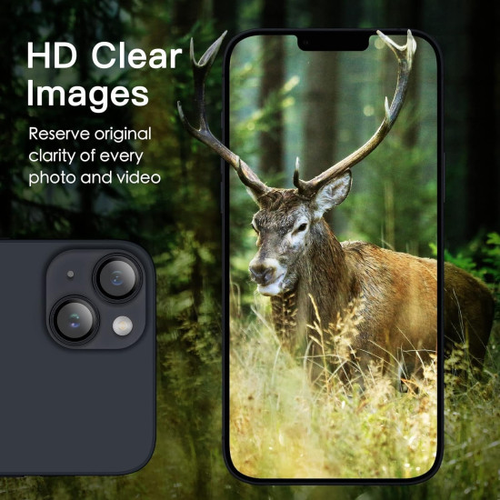 Tempered Glass iPhone 15 / 15 Plus Spacecase QuickFit Camera Glass Αντιχαρακτικό Γυαλί Προστασίας για Φακό Κάμερας 2 Τεμάχια - Black (5905719112646)
