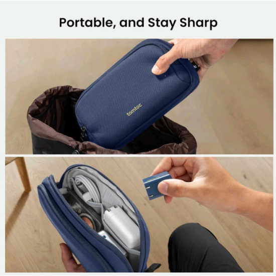 Θήκη Universal Tomtoc Light-T12 Accessory Pouch για Αξεσουάρ / PowerBank / Smartphone 1.8L Medium - Blue (T12M1B2)