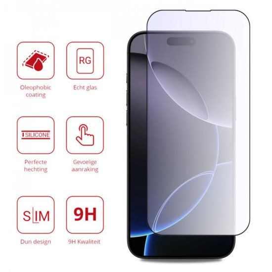 Tempered Glass iPhone 16 Pro Max Rosso Anti-Blue Light FullFace Αντιχαρακτικό Γυαλί Προστασίας Οθόνης - Black (8719246461019)