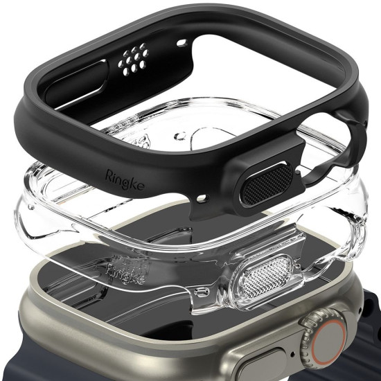 Θήκη Apple Watch Ultra 3 / Ultra 2 / Ultra 1 49mm Ringke Slim Case Σκληρή 2 Τεμάχια - Clear / Matte Black (8809881268873)