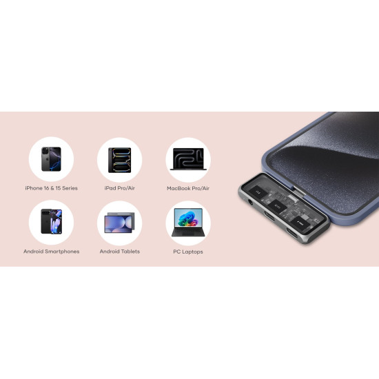Αντάπτορας Satechi Mobile XR Hub with Audio για Γυαλιά AR/XR Type-C (male) σε 1 x Type-C 100W / 1 x Type-C 10Gbps 4K@60Hz / 1 x 3.5mm AUX Jack - Space Grey (ST-HXRAJM)