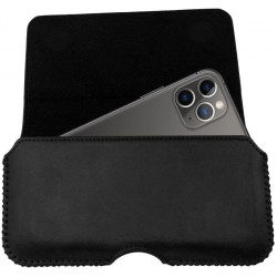 Universal Θήκη Rosso Deluxe Belt Case Δερμάτινη Ζώνης για Smartphones / Κινητά 18 x 9.5 cm - Black (8719246461910)