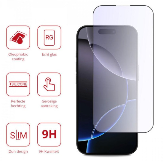 Tempered Glass iPhone 16 Pro Rosso Anti-Blue Light FullFace Αντιχαρακτικό Γυαλί Προστασίας Οθόνης - Black (8719246461002)