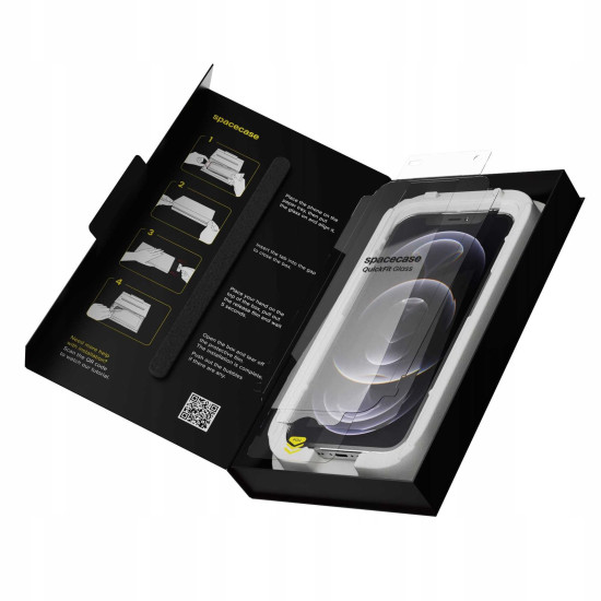 Tempered Glass iPhone 12 Pro Max Spacecase QuickFit Glass Αντιχαρακτικό Γυαλί Προστασίας Οθόνης με Απλικατέρ QuickFit 2 Τεμάχια - Clear (5905719112769)
