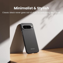 Θήκη Google Pixel 9 Pro XL Pitaka Ultra-Slim MagEZ Case 6 Aramid Fiber Body με MagSafe 1.00mm 600D - Black / Grey / Twill (GPPB2402)