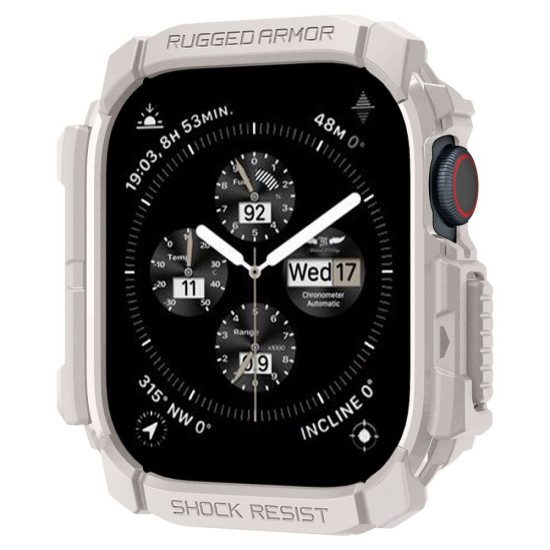 Θήκη Apple Watch 11 / 10 46mm Spigen Rugged Armor Ανθεκτική Σιλικόνης - Dune Beige (ACS08600)