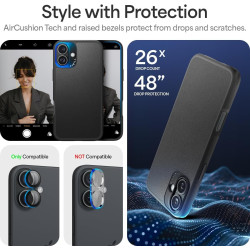 Θήκη iPhone 16 Spigen Cyrill Kajuk Mag Σκληρή με MagSafe από Vegan Δέρμα - Black (ACS08411)
