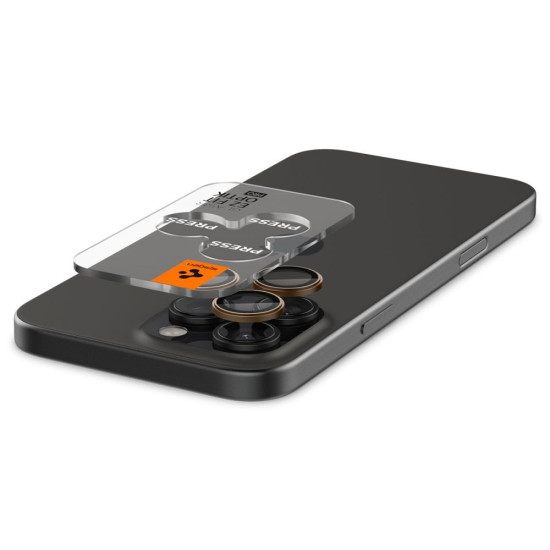Tempered Glass iPhone 16 Pro / 16 Pro Max Spigen GLAS.tR EZ Fit OPTIK Pro Camera Lens Protector Αντιχαρακτικό Γυαλί Προστασίας για Φακό Κάμερας 2 Τεμάχια - Desert Titanium (AGL08862)