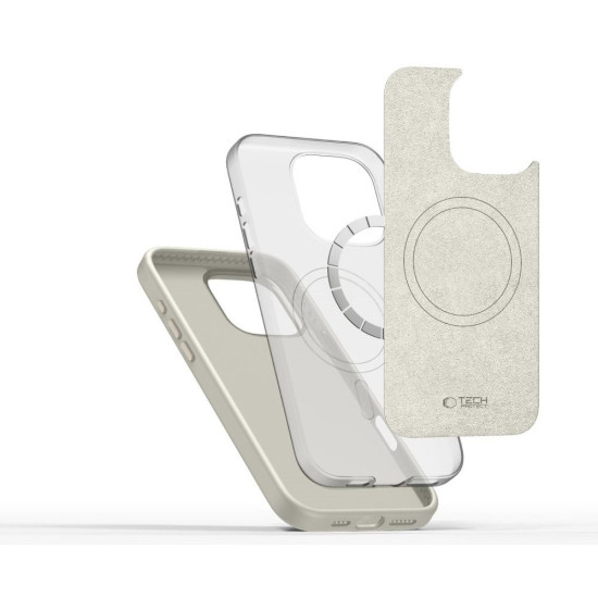 Θήκη iPhone 16 Pro Tech-Protect Silicone Pure MagSafe Σιλικόνης με MagSafe - Cosmic Latte (5906302372584)