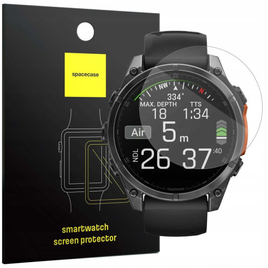 Tempered Glass Garmin Fenix 8 47mm Spacecase Smartwatch Glass 2.5D Αντιχαρακτικό Γυαλί Προστασίας Οθόνης - Clear (5905719113988)