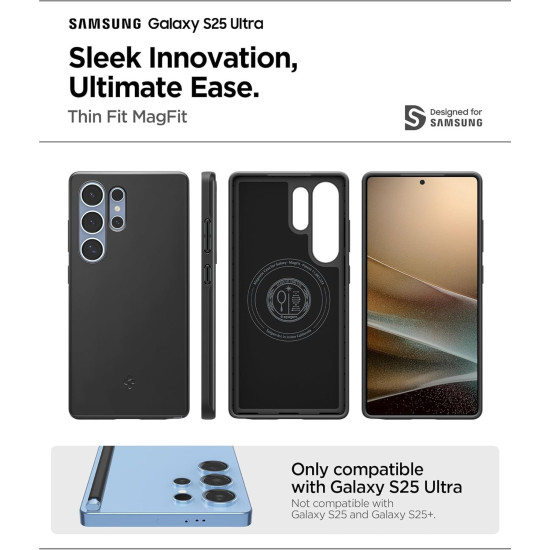 Θήκη Samsung Galaxy S25 Ultra Spigen Thin Fit MagFit Σκληρή με MagSafe - Black (ACS08946)