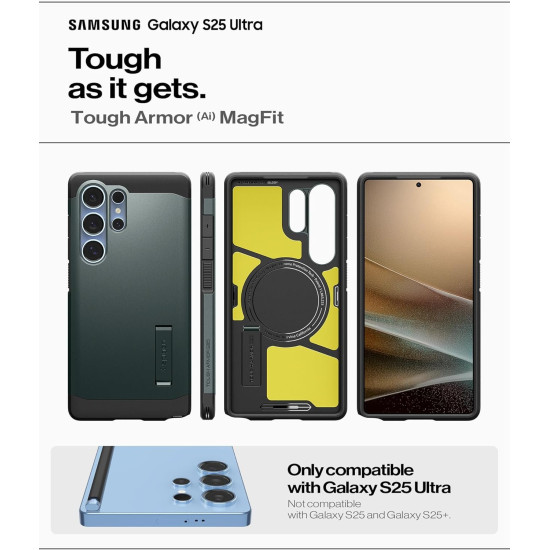Θήκη Samsung Galaxy S25 Ultra Spigen Tough Armor AI MagFit Ανθεκτική με MagSafe - Abyss Green (ACS08966)