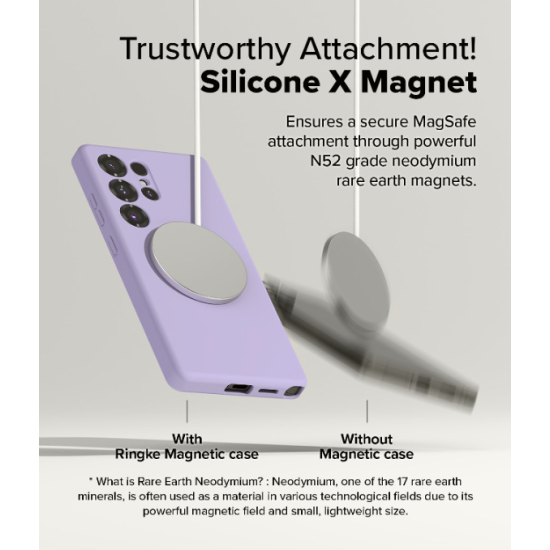 Θήκη Samsung Galaxy S25 Ultra Ringke Silicone Magnetic Ανθεκτική Σιλικόνης με MagSafe - Lavender (8800274969292)