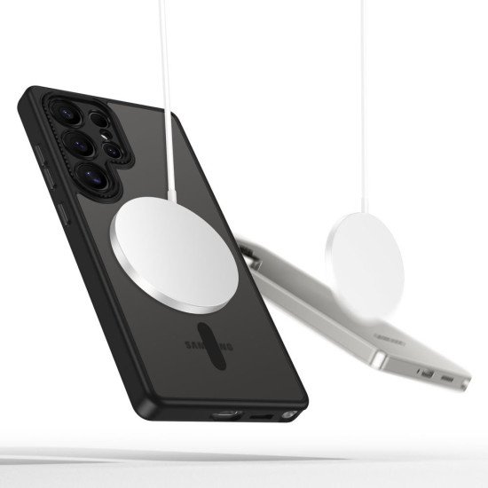 Θήκη Samsung Galaxy S25 Ultra Tech-Protect MagCam Σκληρή Ημιδιάφανη με MagSafe & Πλαίσιο Κάμερας - Matte Black (5906302380343)