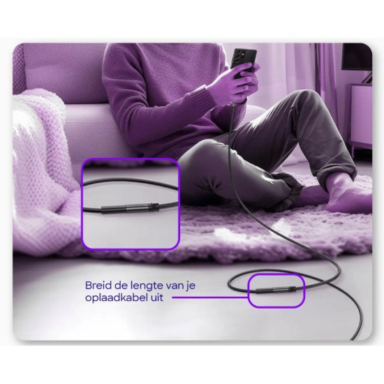 Καλώδιο Buddi Flex Extension Cable Επέκτασης USB-A (Male) σε USB-A (Female) 15W 450cm 5 Έτη Εγγύηση - Black (8719246459542)