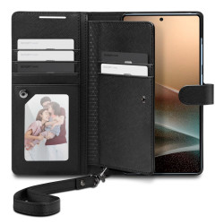Θήκη Samsung Galaxy S25 Ultra Spigen Wallet S Πορτοφόλι με Αποσπώμενο Λουράκι Χειρός - Black (ACS09124)