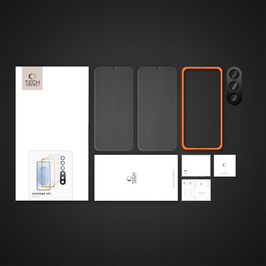 Tempered Glass Samsung Galaxy S25 Plus Tech-Protect Supreme Set με 2 x Αντιχαρακτικά Γυαλιά Προστασίας Οθόνης και 1 x Κάμερας - Clear (5906302322220)