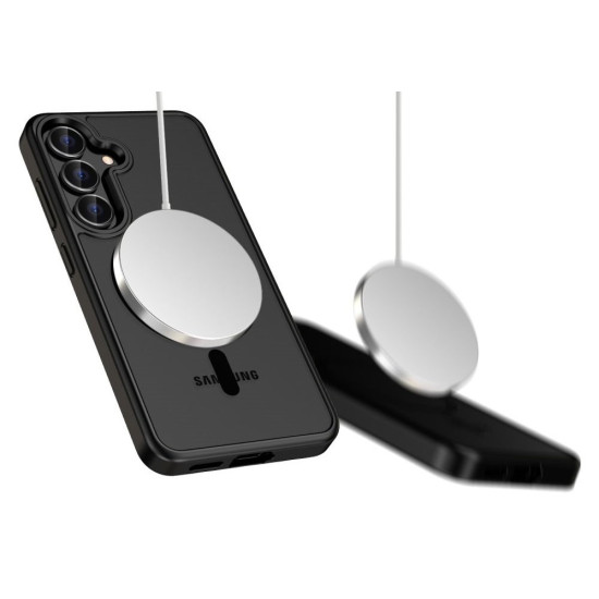 Θήκη Samsung Galaxy S25 Tech-Protect MagMat Σκληρή Ημιδιάφανη με MagSafe - Matte Black (5906302322091)