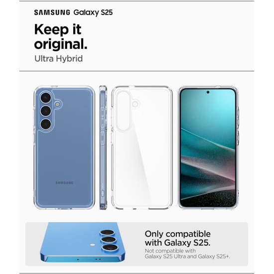 Θήκη Samsung Galaxy S25 Spigen Hybrid Σκληρή - Crystal Clear (ACS09006)