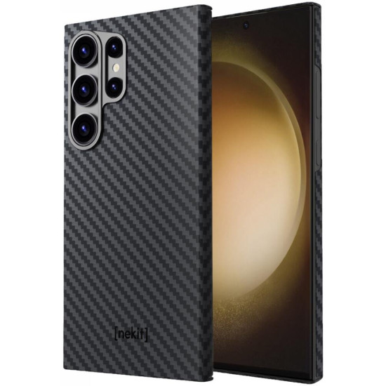Θήκη Samsung Galaxy S23 Ultra Nekit Fiber Σκληρή με MagSafe Aramid Fiber 1mm 1500D Kevlar - Black (8719246462818)